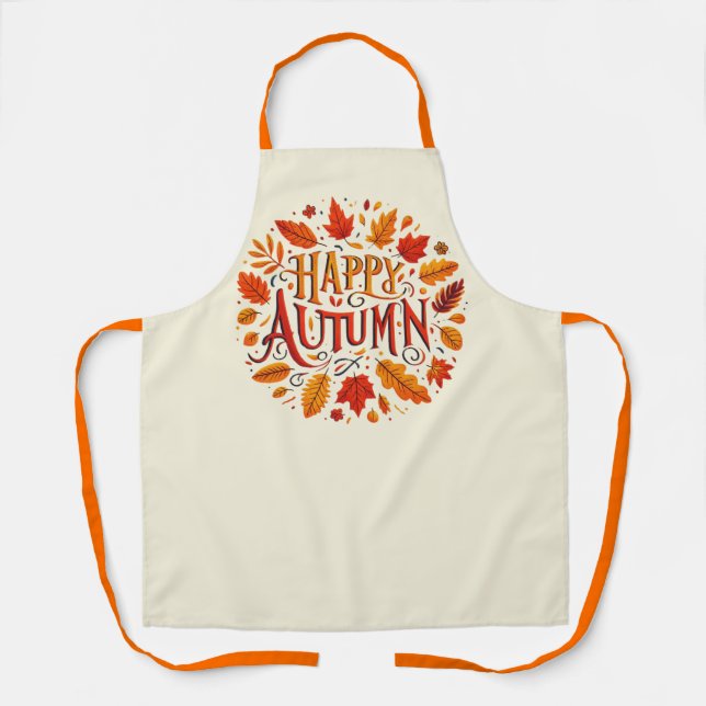 Tablier feuille classique et automne heureux (Recto)
