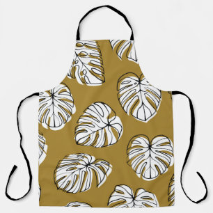 Tablier Feuille de Monstera, Motif sans soudure textile.