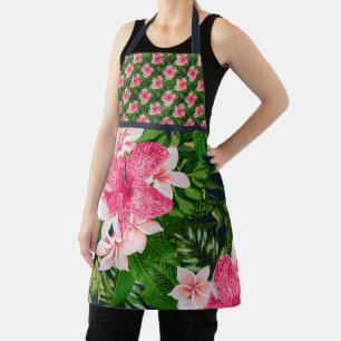 Tablier Feuille tropicale mixte imprimé floral