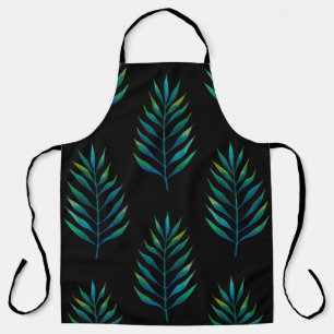 Tablier Feuilles d'aquarelle verte sur un arrière - plan n