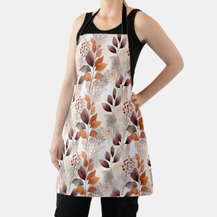 Tablier Feuilles d'automne de Terracotta et de Bourgogne  