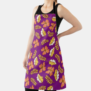 Tablier Feuilles d'automne en chute chaude avec fleurs