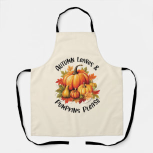 Tablier Feuilles d'automne et Citrouilles s'il vous plaît 