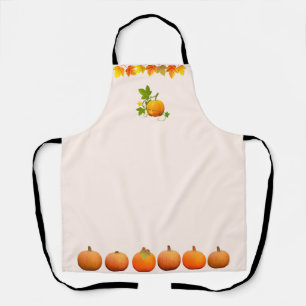 Tablier Feuilles d'automne et citrouilles sur beige clair