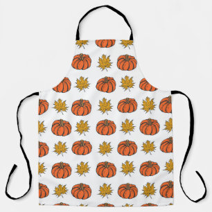 Tablier Feuilles d'automne : Motif Citrouille à main