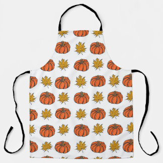 Tablier Feuilles d'automne : Motif Citrouille à main