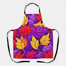 Feuilles de dessins animés : violet, jaune, rouge