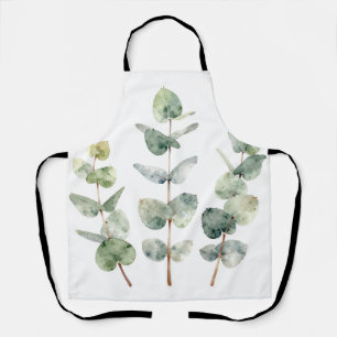 Tablier Feuilles de eucalyptus botanique à l'aquarelle