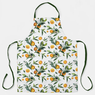 Tablier feuilles de fleurs blanches d'agrumes vibrants Été