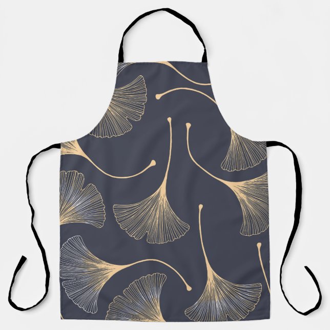 Tablier Feuilles de Ginkgo modèle floral sans joint (Recto)