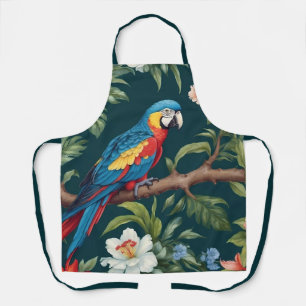 Tablier Feuilles de la jungle tropicale des perroquets col