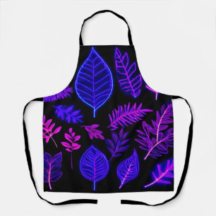 Tablier Feuilles de néon aux teintes roses et violettes