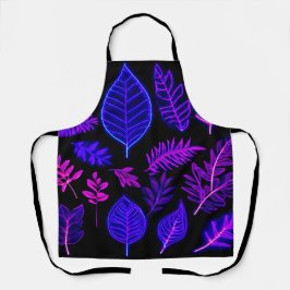 Tablier Feuilles de néon en teintes rose et violet