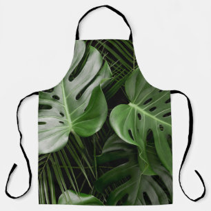 Tablier Feuilles Monstera, aménagement tropical de luxe.