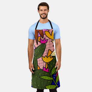 Tablier feuilles tropicaux Abstraits et fleurs