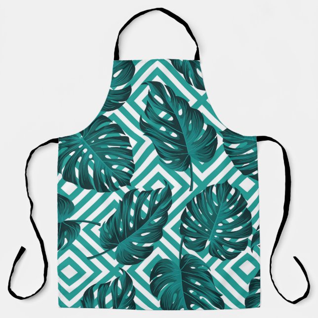 Tablier Feuilles tropicaux : Motif Floral sans joint. (Recto)