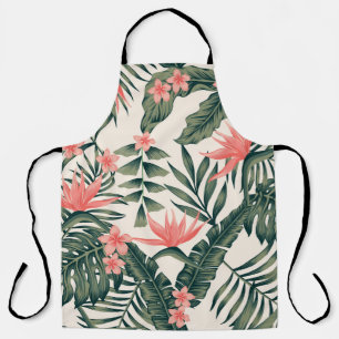 Tablier Feuilles tropicaux, papier peint joyeux sur la pla