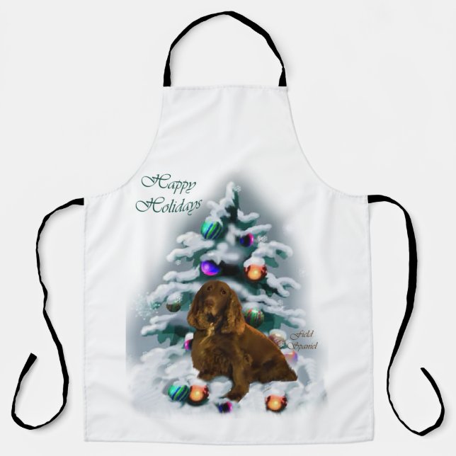 Tablier Field Spaniel Christmas (Recto)
