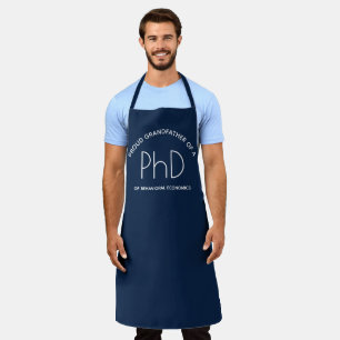 Tablier Fier Grand-père Ph.D. Domaine d'études Bleu Blan
