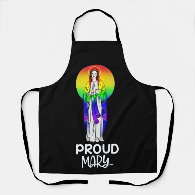 Tablier Fier Mary Rainbow Flag Soutien Gay pride LGBT (Recto)