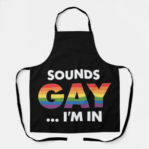 Tablier Fière arc-en-ciel LGBTQ Sounds Gay I'm Rainbow