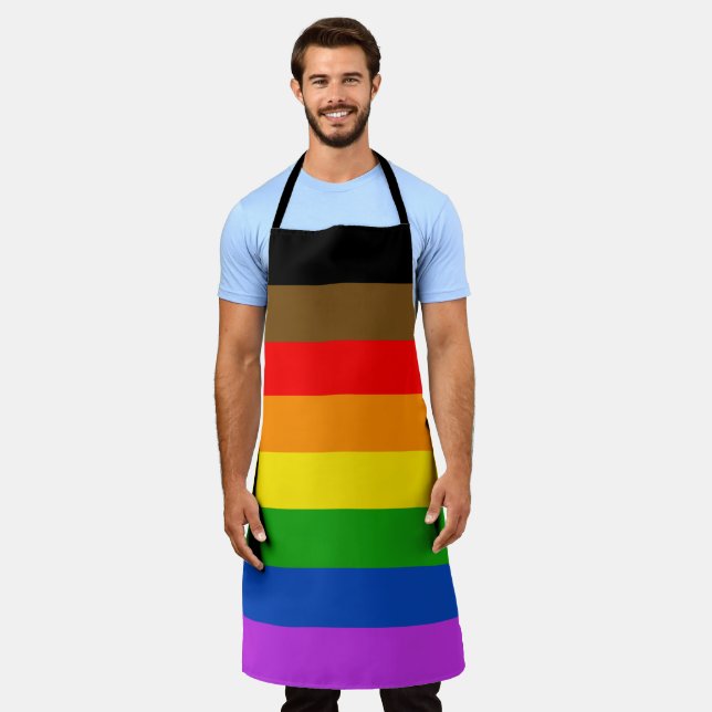 Tablier Fierté LGBTQ personnalisée Personnes de couleur dr (Porté)