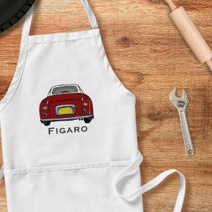 Tablier Figarines Rouge Figaro Nom de voiture Garage Apron