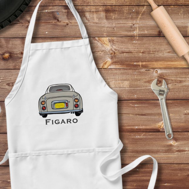 Tablier Figaro Voiture Topaz Nom de la réserve Apron (A topaz mist figaro apron perfect for the kitchen or garage. Add your name!)
