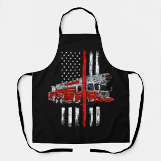 Tablier Fighter Fighan American Drapeau mince Ligne rouge