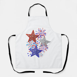 Tablier Fille 4 juillet Femmes Rouge Blanc Bleu Étoile Amé