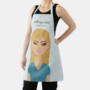 Tablier Fille aux cheveux blonds avec maquillage Maquilleu
