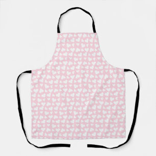 Tablier Fille Coeur Motif rose blanc