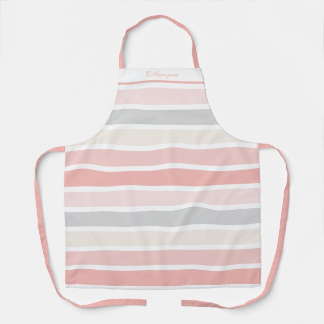 Tablier Fille Crème rose Gris Gris Gris Gris (Recto)