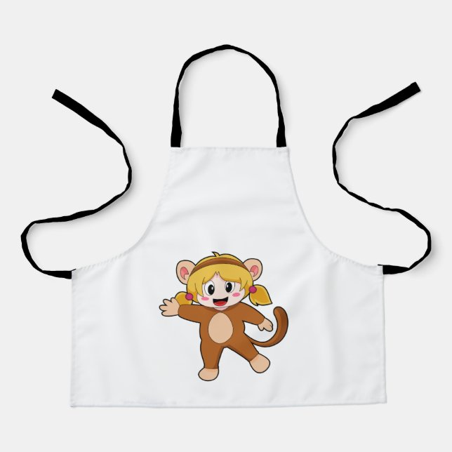 Tablier Fille en costume comme singe (Recto)