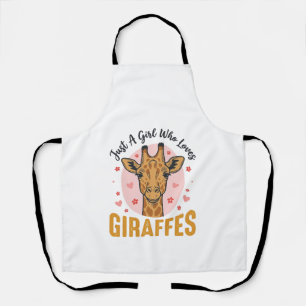 Tablier Fille qui aime les girafes Dessin de gravure vinta