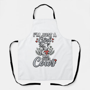 Tablier Fille qui aime les vaches Design de chemise de vac