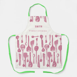 Tablier Fille rose Minimaliste Simple Chef Vintage