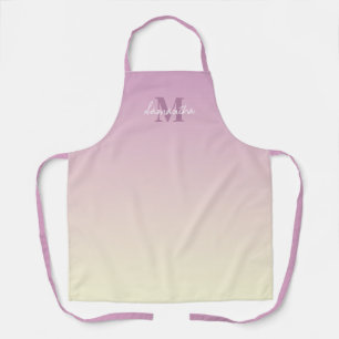 Tablier Fille rose vanille Ombre Nom Monogram Apron