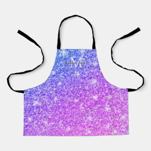 Tablier Fille violet et rose Parties scintillant Nom du mo