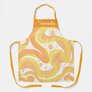Tablier Fils Orangés Et Jaunes Avec Points