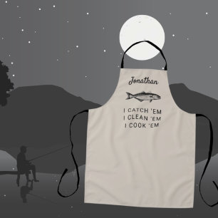 Tablier Fishing Humor Personalized Fisherman Gift