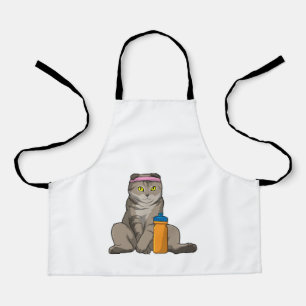 Tablier Fitness Chat Boire de la tasse