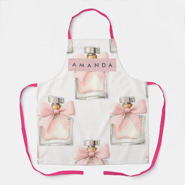 Tablier Flacon de parfum personnalisé Blush motif Coquette (Recto)