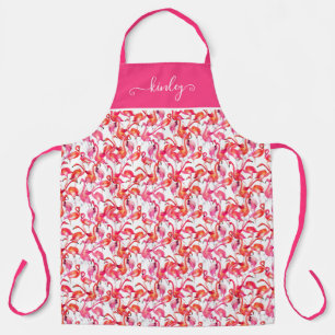 Tablier Flamant rose Aquarelle Dans Les Aquarelles