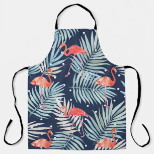 Tablier Flamant rose Aquarelle : Pink Tropical Elegance.