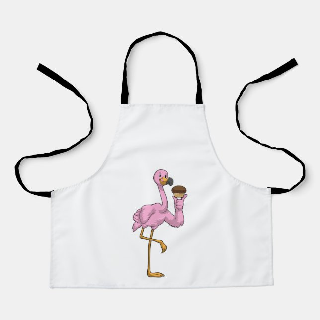 Tablier Flamant rose avec muffin (Recto)