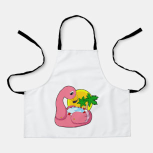 Tablier Flamant rose avec piscine