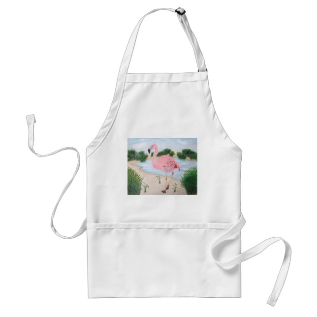 Tablier Flamant rose dans le Marsh Apron (Devant)