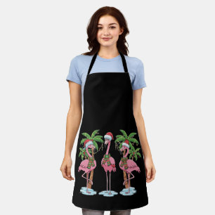 Tablier Flamant Rose Drôle "Rêvant d'un Noël Rose"