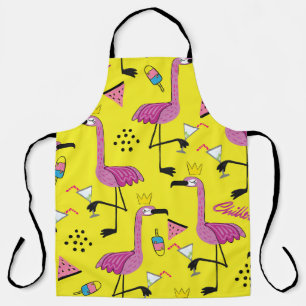Tablier Flamant rose rose : Motif de mode d'été